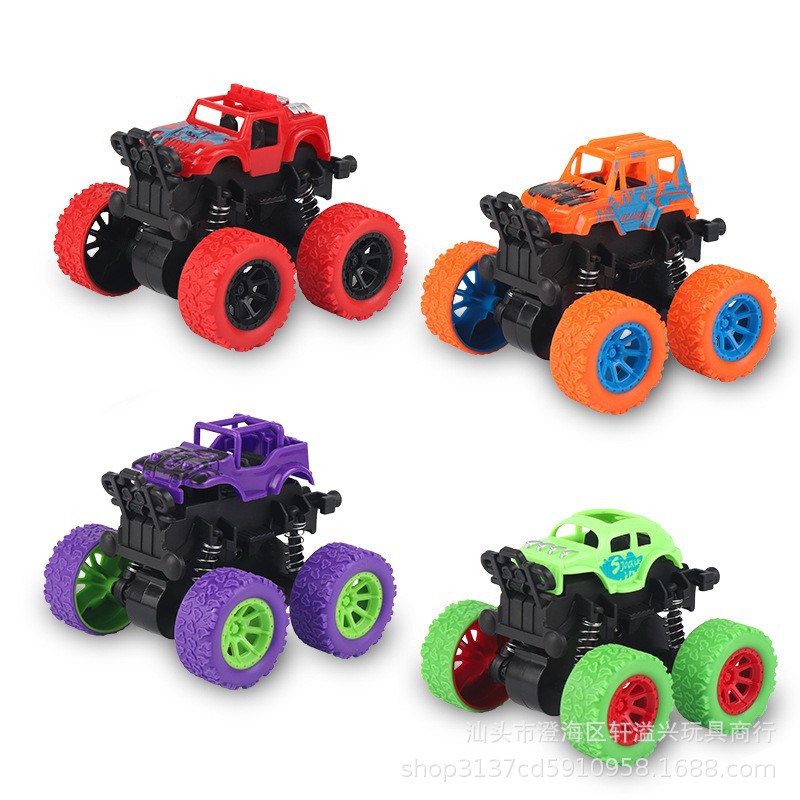 Tiktok Red juguete para niños fuera de la carretera tracción en las cuatro ruedas coche de inercia Tire hacia atrás coche chico puesto de mercado nocturno fábrica al por mayor