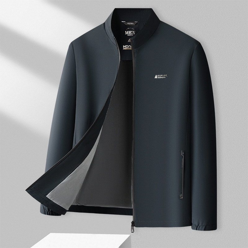 Light Business No-Iron Easy-Care Stand-Up Collar Jacket 25 Spring and Summer New Commuter Casual Jacket Men's Fashion Dad Wear Men