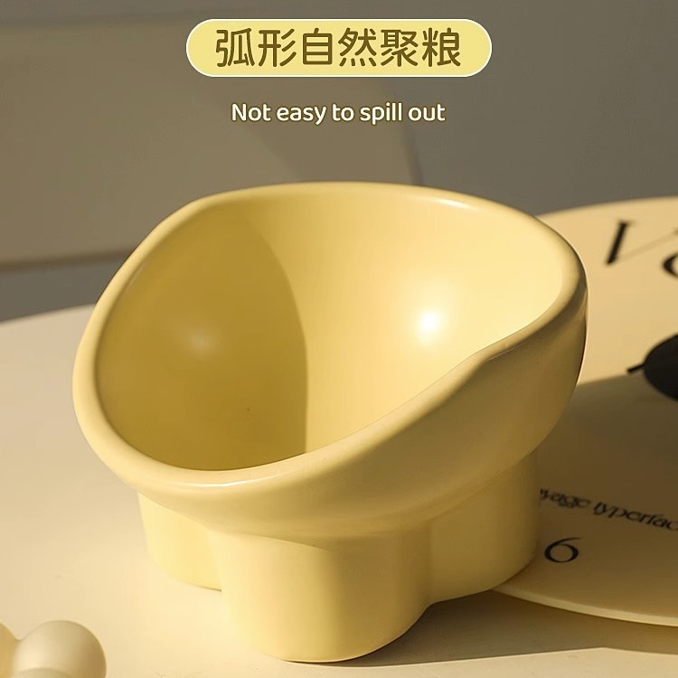 Gato Tazón de cerámica tazón de comida para gatos tazón de perro tazón de comida tazón de arroz para gatos tazón de agua de gran diámetro tazón oblicuo tazón antidetonante suministros para mascotas