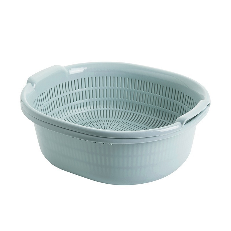 Bastenas de plástico de doble capa, cestas de verduras de gran tamaño, cestas de frutas, cestas de frutas, cestas de frutas, cestas de drenaje huecas, cocina