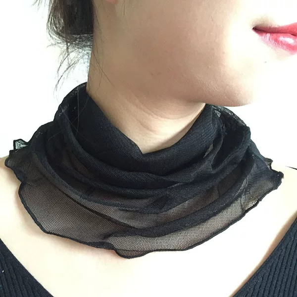 Silk Solid Color Scarf Pullover Natural Mulberry Silk Fake Collar Scarf Spring and Autumn Sunscreen Women's Mesh Silk