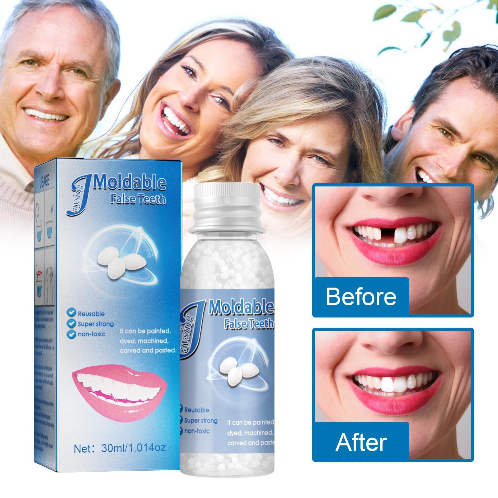 Moldable false teeth movie makeup dental gum modifier temporary tooth filling gum fake tooth hole broken tooth gap filler