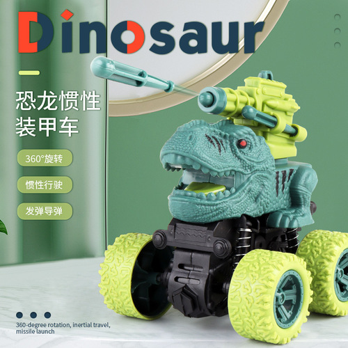 Wholesale children's toy car stall Tyrannosaurus Rex dinosaur animal 4WD inertia toy car for babies and kids