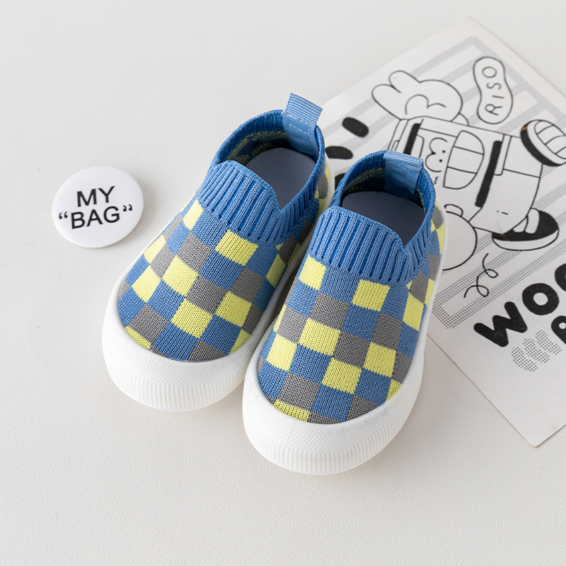 Zapatos para bebés 0 - 1 - 2 años de primavera y medio otoño zapatos suaves para bebés niñas y bebés zapatos para bebés antideslizantes a cuadros