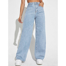L 49116 High-waist Draping Wide-leg Jeans ������������ţ�п�