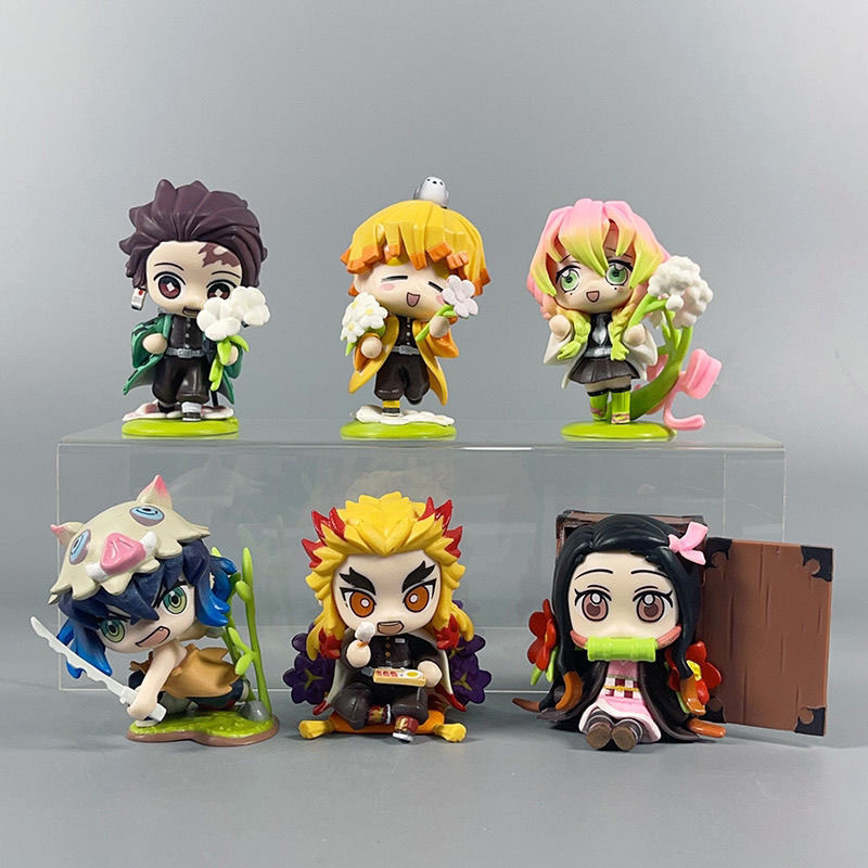 鬼滅の刃盲箱潮游手手手游生花シリーズかわいい弥豆炭治郎デスクトップ自動車振り子|undefined