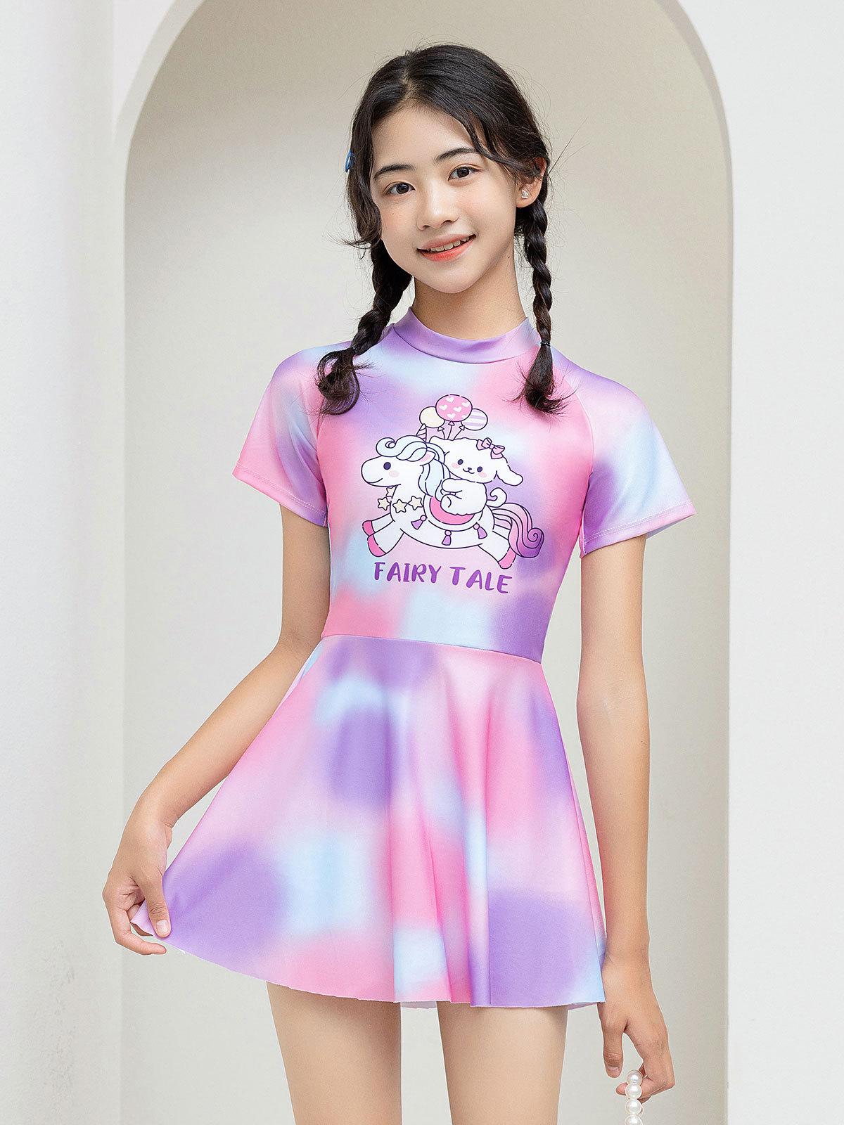 trajes de baño para niños niñas niños de mediana edad 2024 nuevos trajes de baño conservadores para estudiantes de secundaria