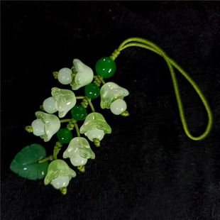 Personality Beautiful Lucky Mobile Phone Hanging Chain Hanging Rope Mobile Phone Pendant Ping An Bag Hanging Ornaments Internet Red Tide Coloured Glazed Lily of the valley