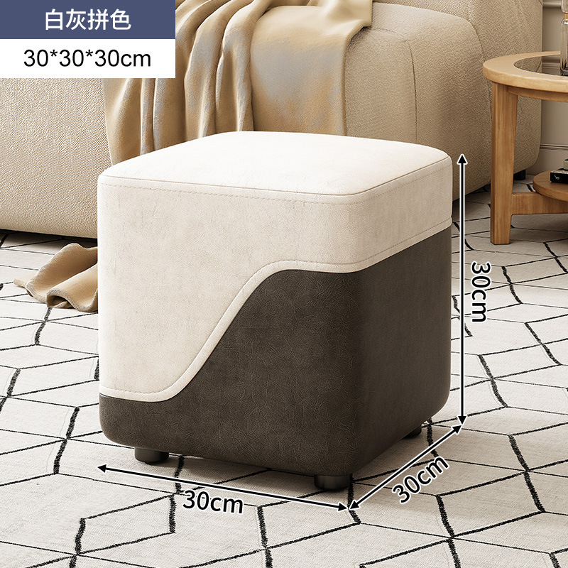 Taburete pequeño hogar sala de estar madera maciza banco pequeño taburete puerta Cambio de zapatos taburete moderno simple sofá taburete bajo de lujo ligero