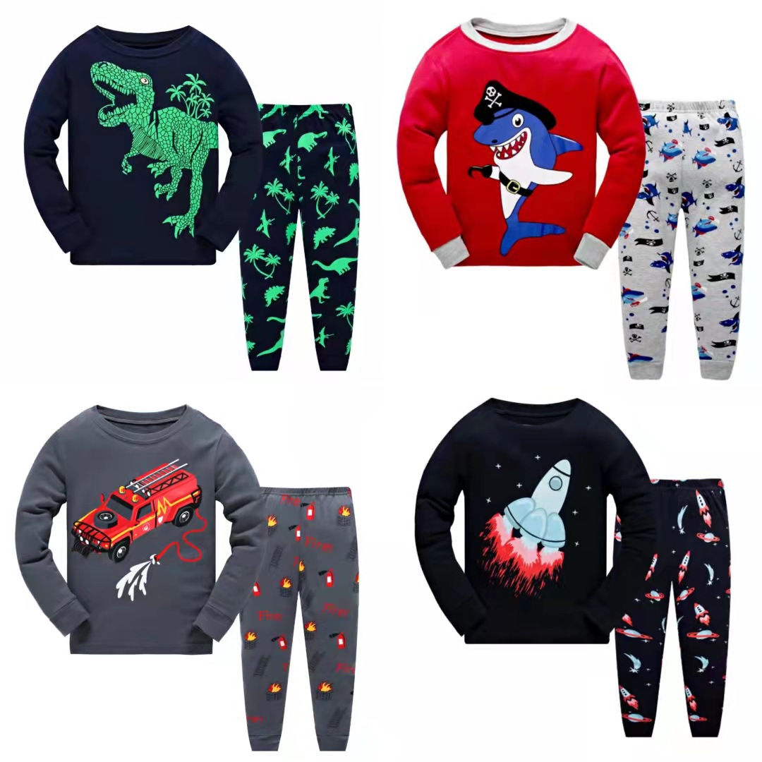 Europa y América nuevos niños homewear traje de comercio exterior transfronterizo niños de dibujos animados impreso pijamas niños Pijamas