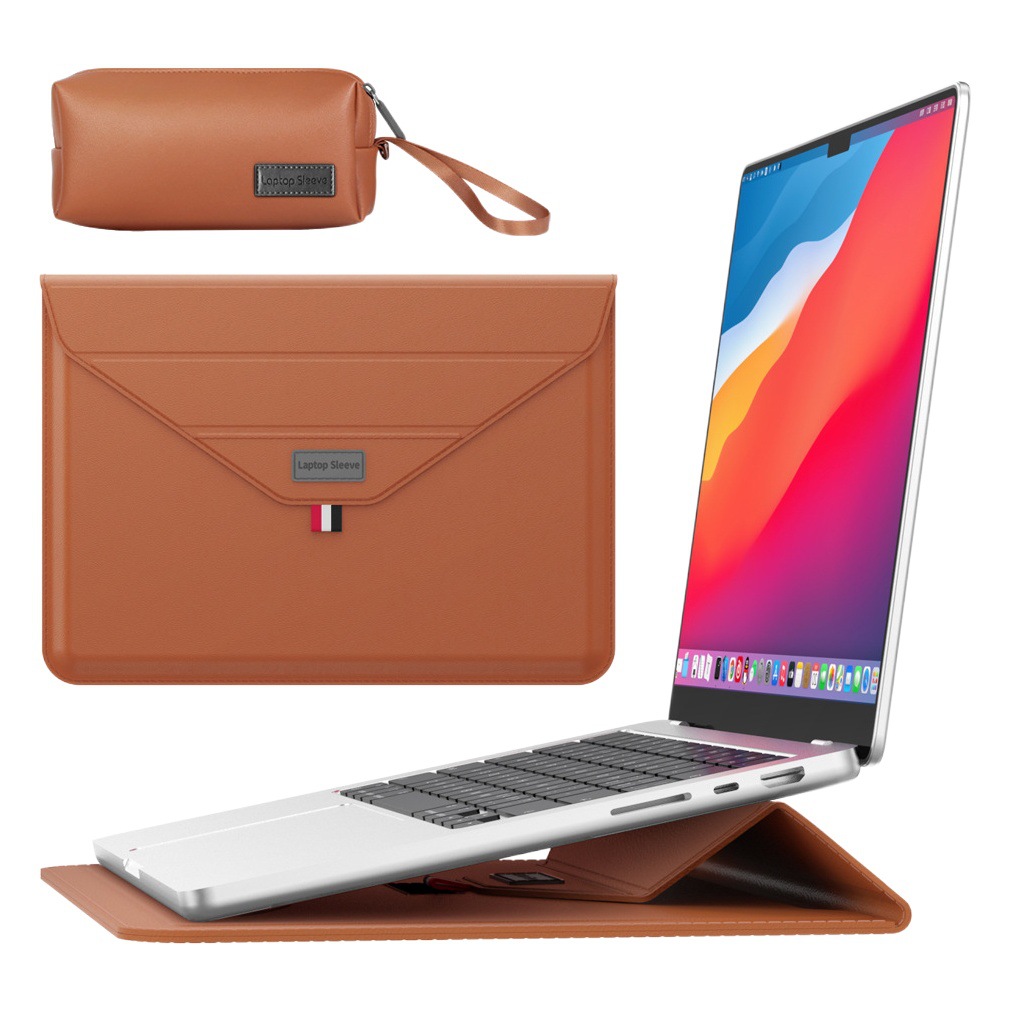 Suitable for Huawei 15inch Computer Sleeve Bag, Pu Waterproof Envelope Stand Protective Cover, Simple Notebook Bag