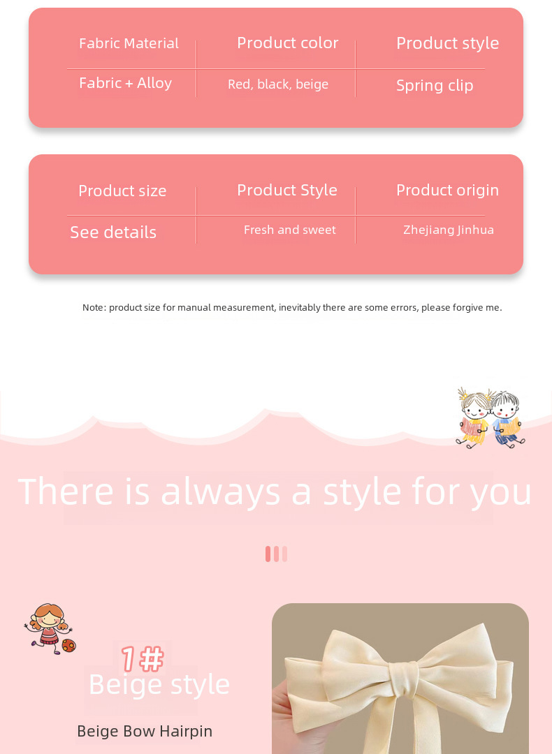 Hairpin Bow Hair Accessories Ribbon Temperament Hairpin Clip Ribbon Hairpin Headwear Back of Head Bow Clip_voghion.com