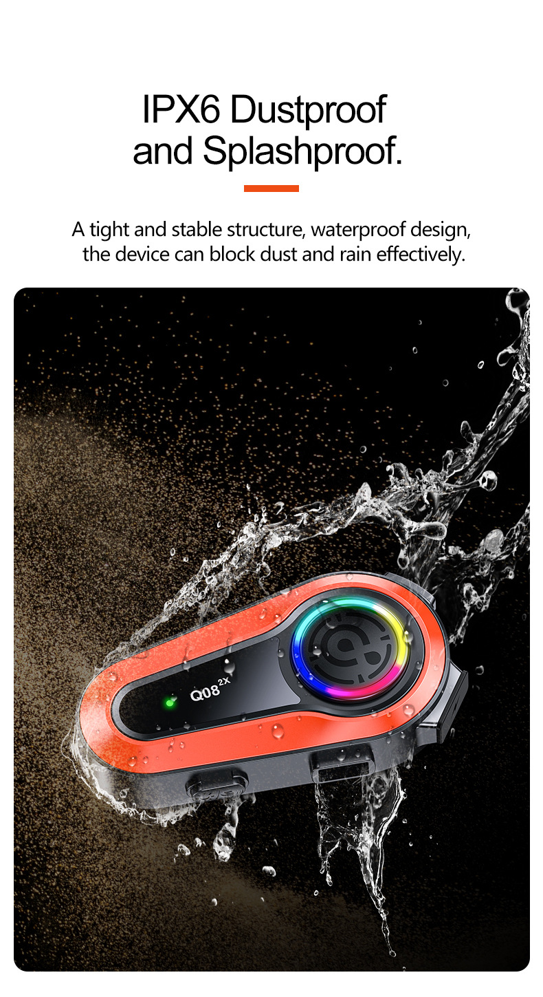 Q082X Helmet Bluetooth Headset 1000m Dual-Intercom Motorcycle Helmet Headset Amazon's Best-Selling Product