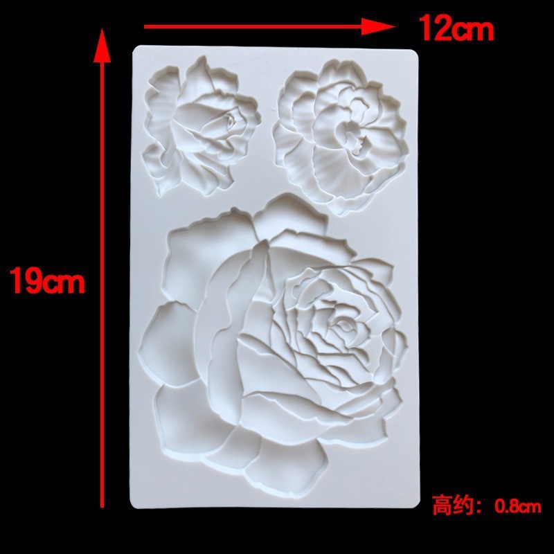 Flor de peonía grande Pastel de cumpleaños Flor de fondant Chocolate Molde de silicona Decoración de pastel Diy resina de pegamento