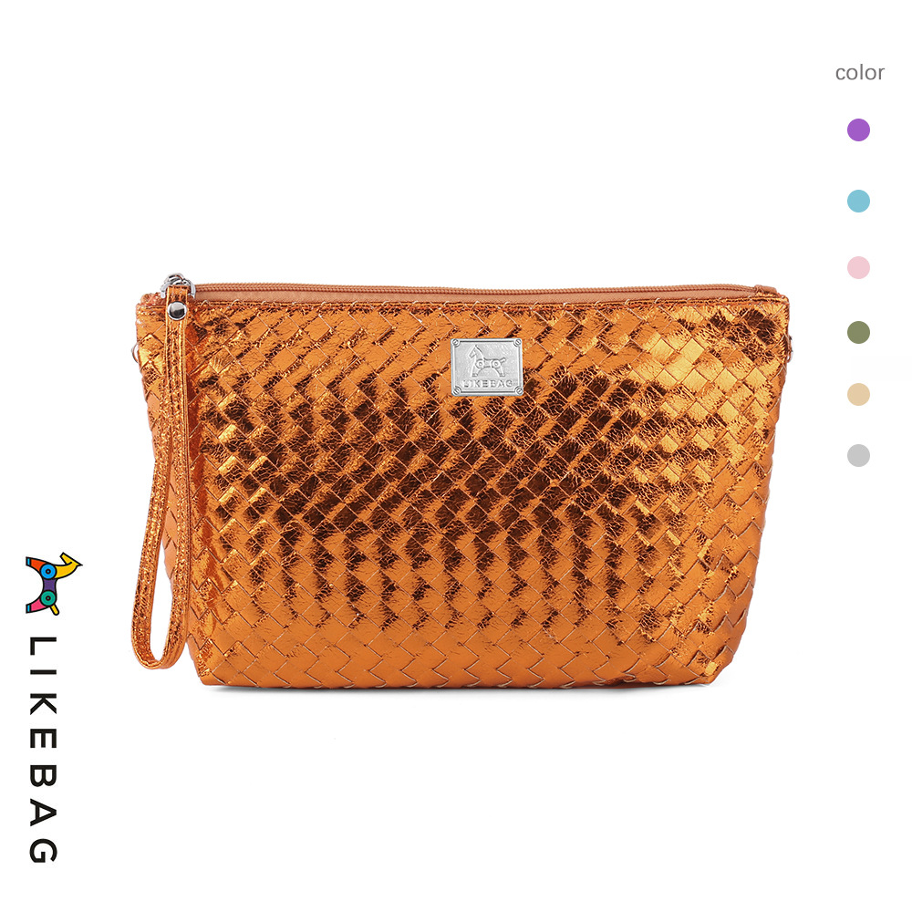 Bolsa de cosméticos de mano transfronteriza europea y americana bolsa de viaje tejida de moda bolsa de almacenamiento portátil bolsa de lavado logo puede ser añadido