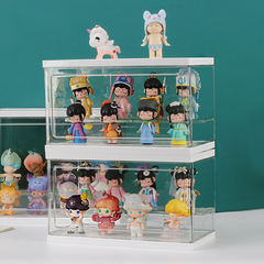 ブラインドボックス収納展示棚泡マット透明アクリル人形展示ボックス手作り人形収納ボックス