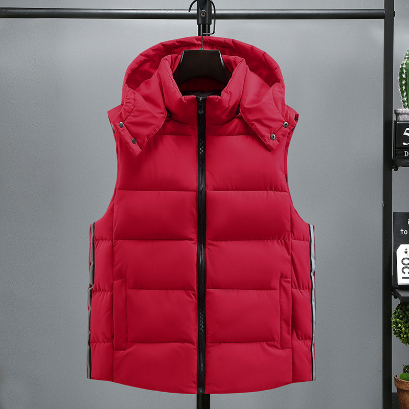 Vêtements pour hommes Nouveau gilet en coton d'automne et d'hiver avec capuche amovible pour la protection contre le froid en extérieur et la chaleur gilet épais à la mode_voghion.com