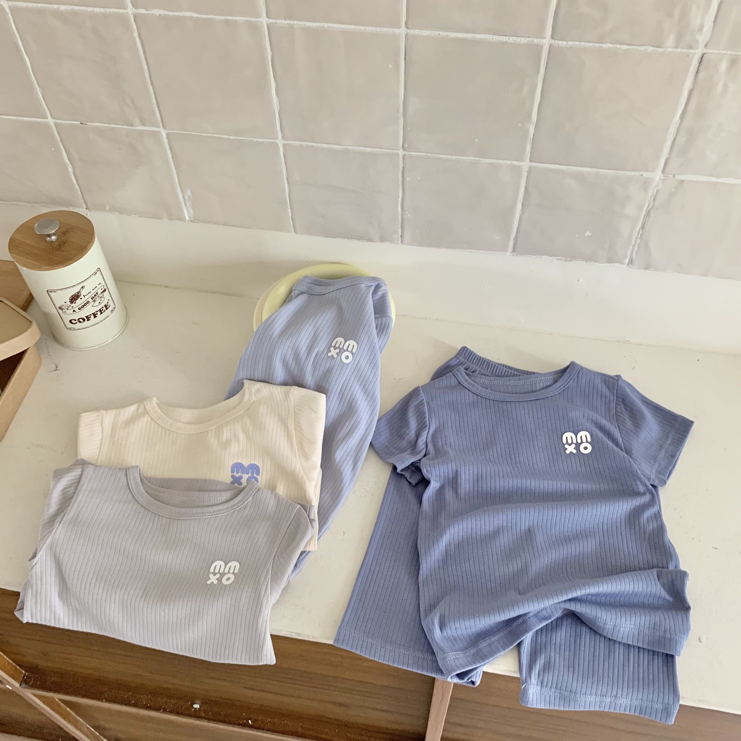 Short-sleeved Cropped Pants Children's Home Clothes suit Boys and Girls Summer Thin Lyocell Pajamas Baby Casual Two Pieces