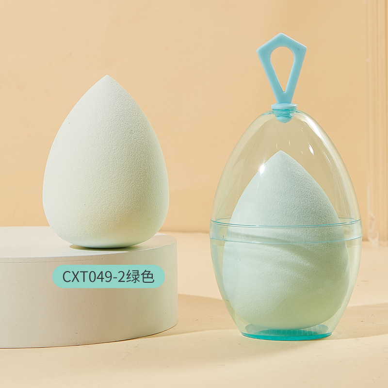 LMLTOP gota de agua de dopamina huevo de maquillaje seco y húmedo de doble uso huevo de maquillaje en agua gran polvo de maquillaje adjunto a la cáscara de huevo