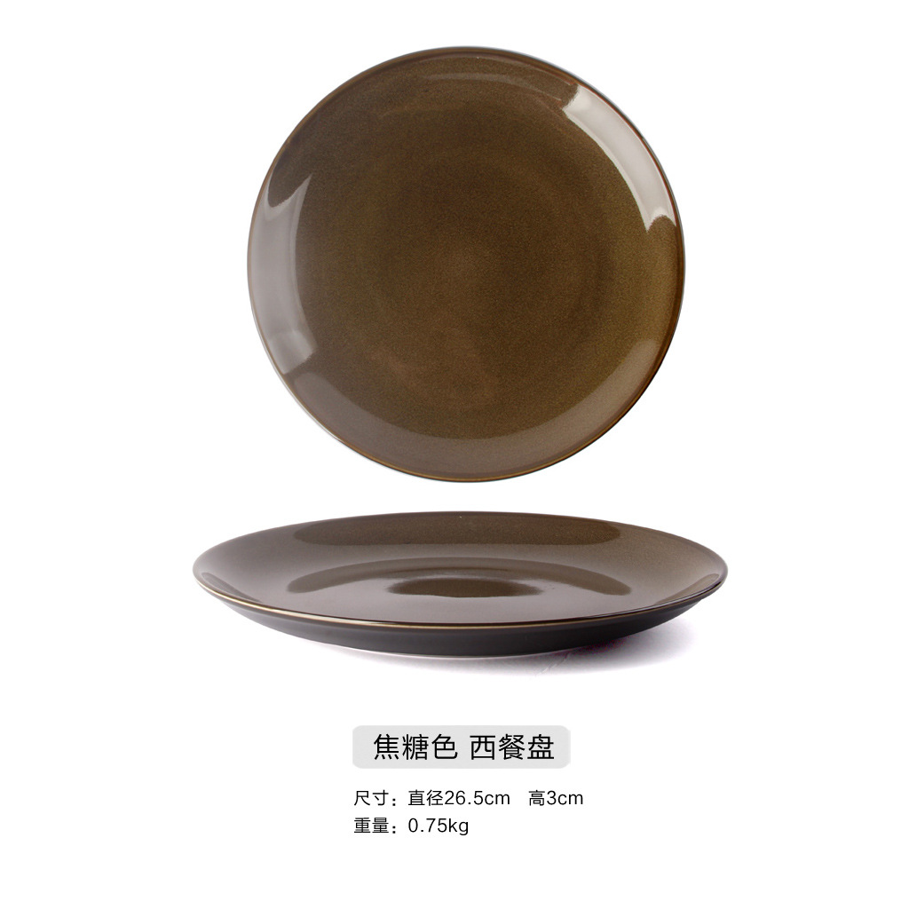 El horno cambia el color de la melaza de la exportación del comercio exterior [un solo producto de gama alta de la marca] placa occidental placa plana de 10 pulgadas Placa de filete