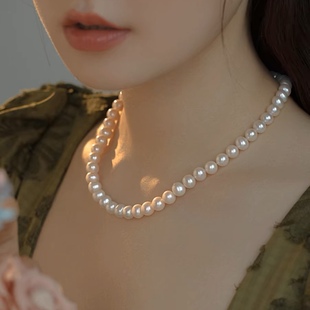 Classic Temperament Freshwater Pearl Knot Necklace Retro Court French High Sense Fashion Blogger Girl Gift