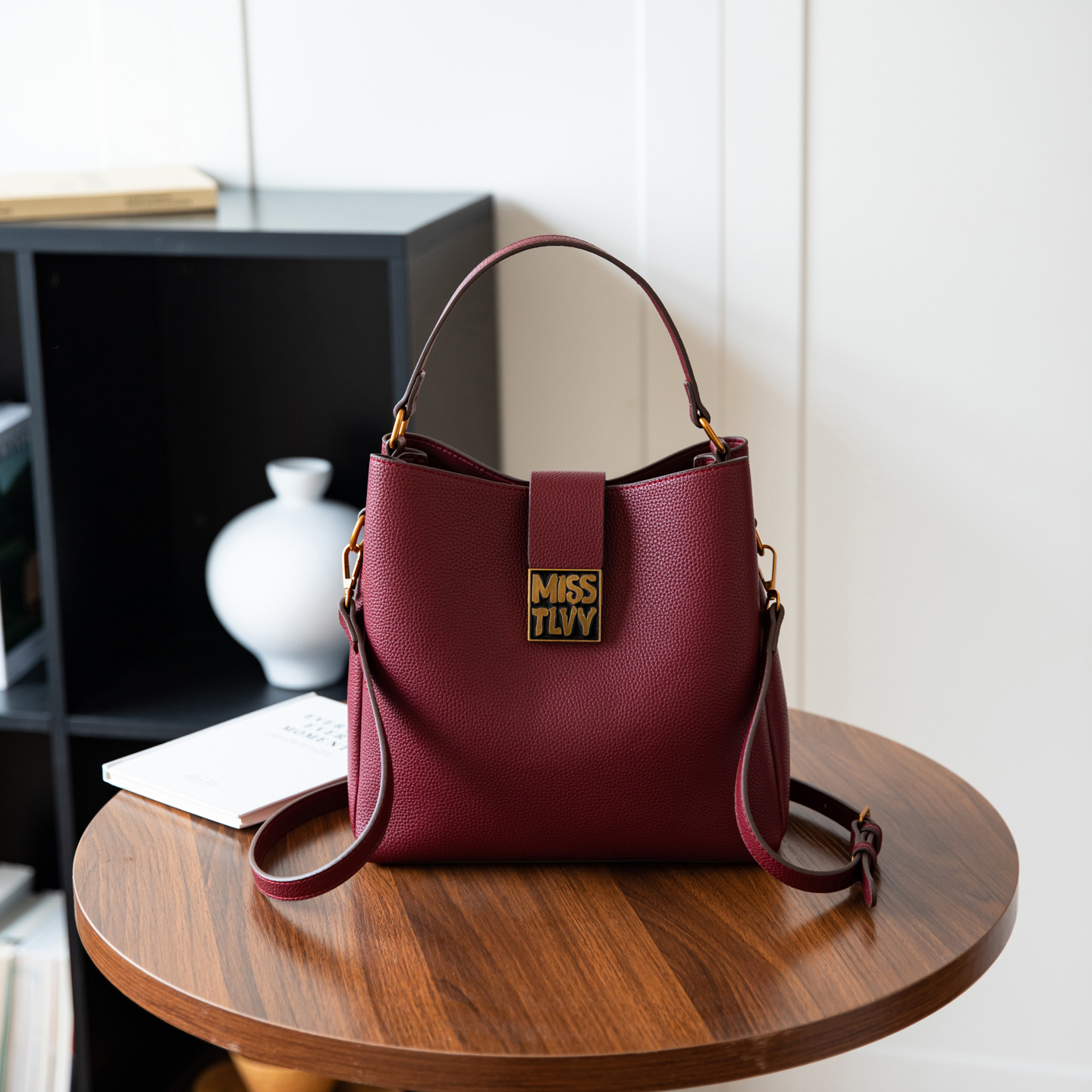 Lichi estampado bolso de cubo de moda lujoso ligero nicho de moda mochila de hombro de viaje diario bolso de mano ocio