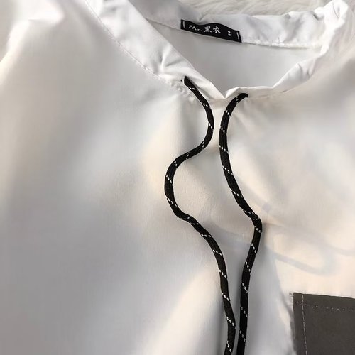 Men's Summer Loose Trendy High Street Pocket T-Shirt with Hong Kong Style Insided-out Drawstring Short Sleeve T-Shirt for Casual Outfits