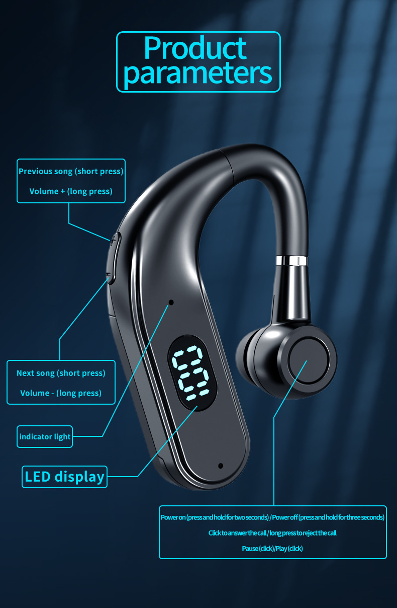 Yeni ürün X5 Bluetooth kulaklık kablosuz kulak üstü spor araba dijital ekran bekleme uzun pil çıkarılabilir yedek sınır ötesi