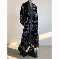 Новый сверхпрочный серебряный бамбуковый вышивка Hanfu в китайском стиле с высококачественным винтажным нишевым длинным халатом, художественным халатом для мужчин и женщин, плащом.