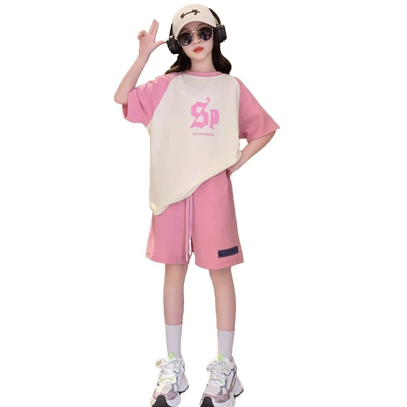 Summer sports suit, T-shirt with letters, trousers, set, 2023 collection, for teenagers