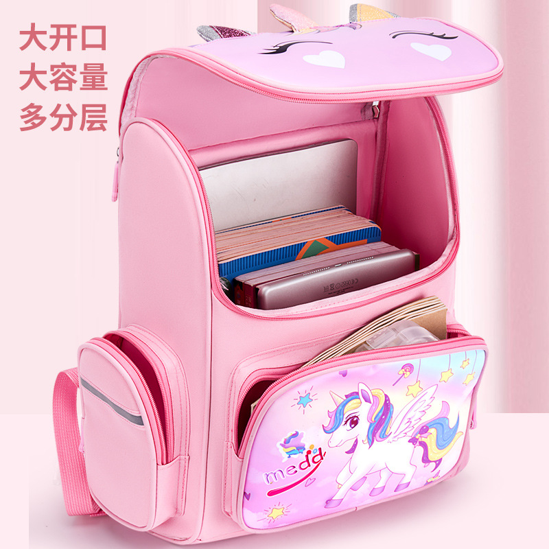 Elementary school backpack for girls, grades 1-3 to 6, unicorn mermaid waterproof backpack for girls, space bag, backpack