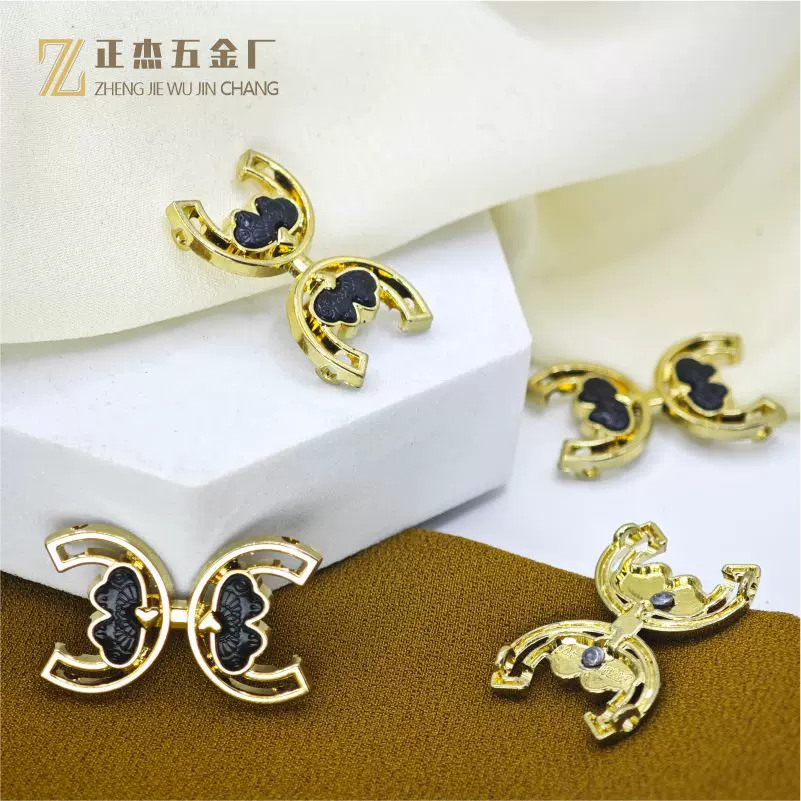 定制国风荷叶C裤扣荷叶纹路饰品