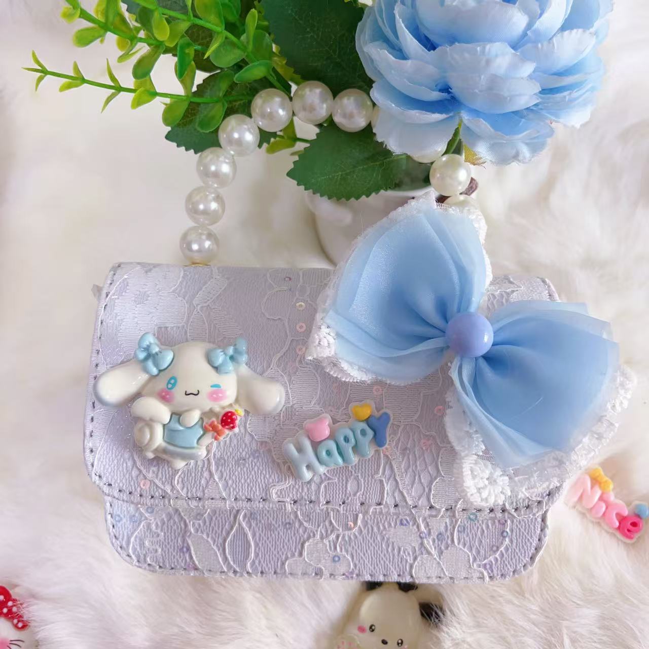 Bagos de hombro para niños primavera y verano frescos bolsos de perlas para niñas Aisha pequeña princesa bolsos de mochila de estilo extranjero