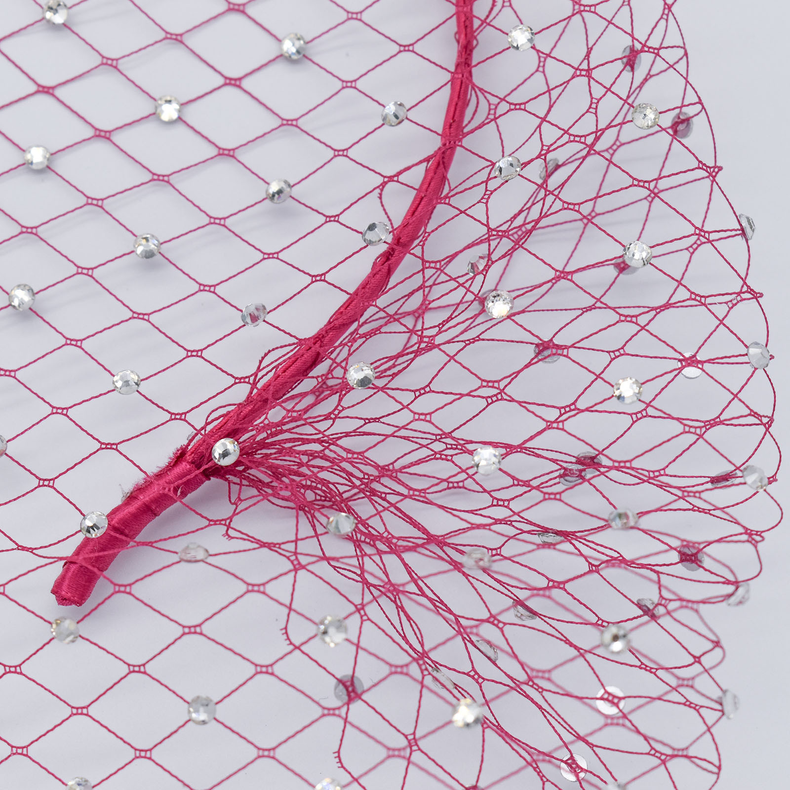 105g Weight Birdcage Veils, Party Headpieces Hair Accessories Type 1 Piece Quantity Wedding Occasion Rhinestone Material Grid Pattern Women's Gender Handmade Design Elegant, Bridal Style Women's Elegant Lady Bridal Grid Rhinestone Handmade Birdcage Veils Party Headpieces 7