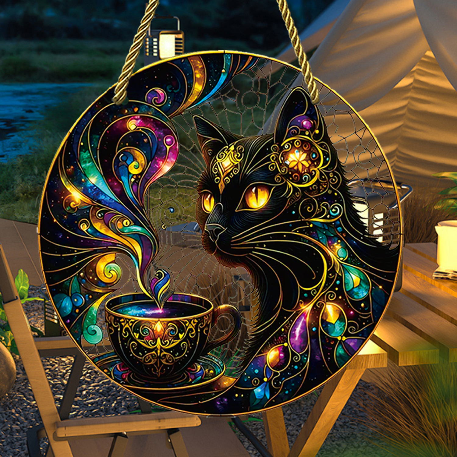 70g Weight pendant Home Textiles & Decor Type 1 Piece Quantity Indoor, Daily Occasion Acrylic Material Halloween Festival Moon, Cat Pattern Cute Style Handmade Craft Halloween Cute Moon Cat Acrylic Pendant 11