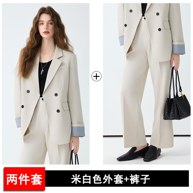 高级感西装套装女2025秋季新款宽松休闲西服气质通勤职业装两件套|undefined