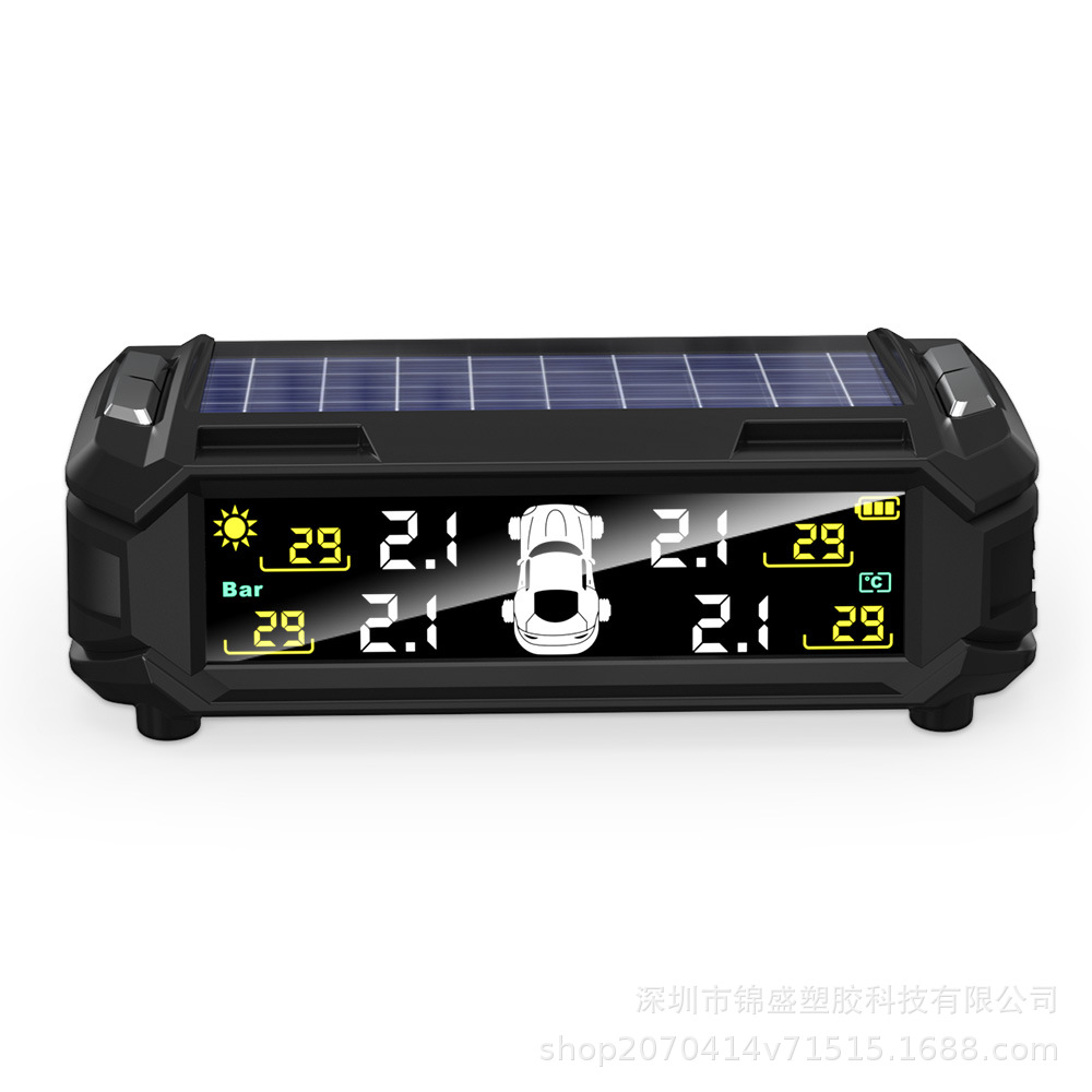 Vehicle Tire Pressure Monitor Tpms Built-In External Wireless Solar Pressure Sensor Tire Pressure Detection Monitor