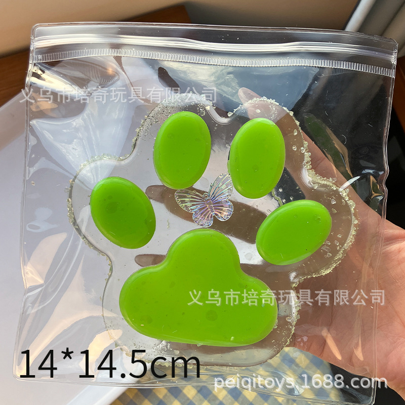 Little Red Book Big Mac Patas de gato transparentes súper grandes pellizcando Flocado súper suave y pegajoso, fabricantes de juguetes de descompresión de rebote lento al por mayor