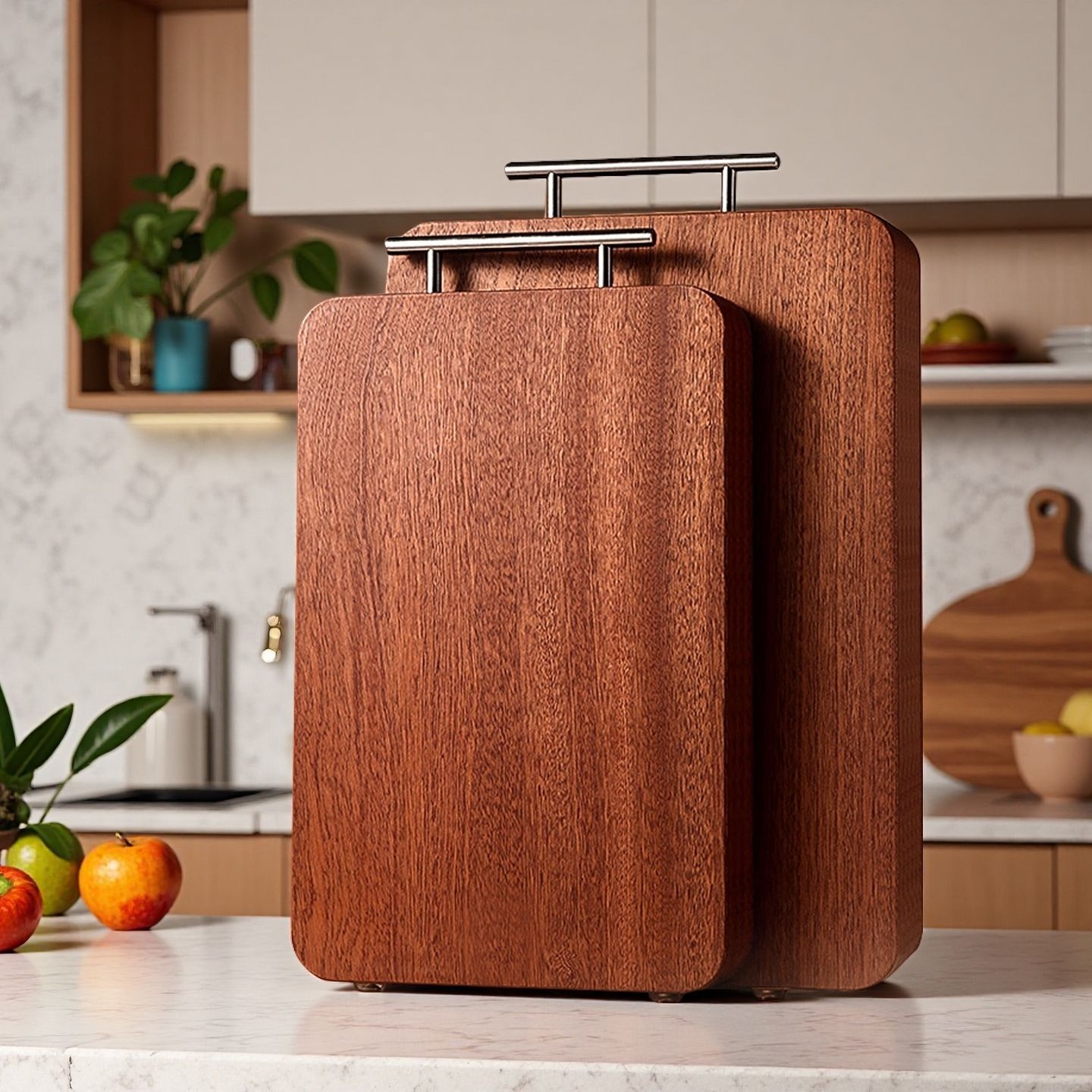 乌檀木菜板实木整木家用双T把手厨房用双面木质切菜板案板粘砧板