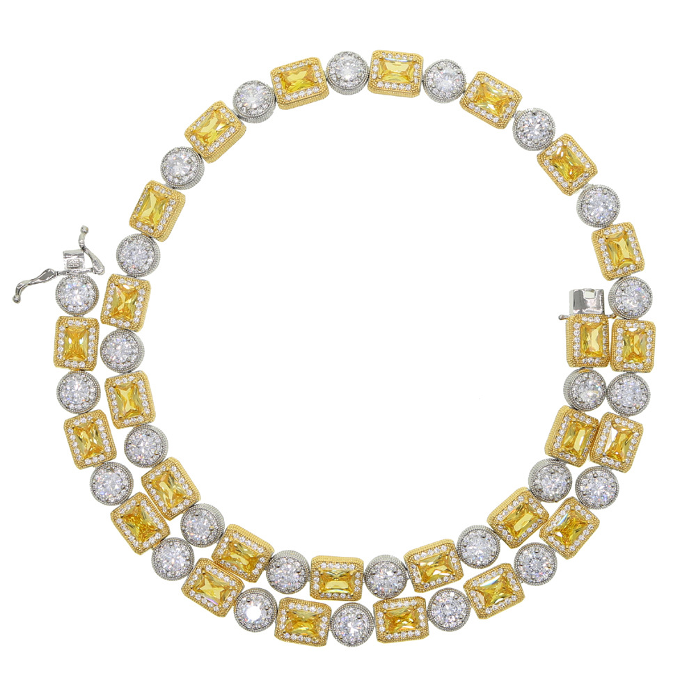 Men'S Gender Streetwear Geometric Copper Plating Inlay Zircon Necklace