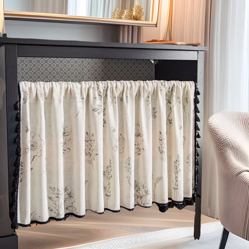 Imanki Rhyme Window Mantle Sketch Flower Print Half Curtain Door Curtain Coffee Curtain Kitchen Sink Cabinet Dust Curtain Imanki Rhyme Window Mantle Sketch Flower Print Half Curtain Door Curtain Coffee Curtain Kitchen Sink Cabinet Dust Curtain