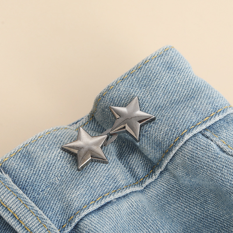 Botón de cintura pentagonal desmontable sin clavos botón de cintura vaqueros cintura accesorios broche pequeño