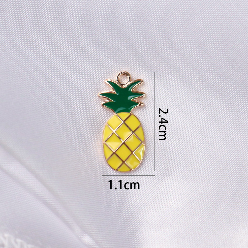 Colgante de frutas de aleación con gota de aceite, DIY pulseras y pendientes