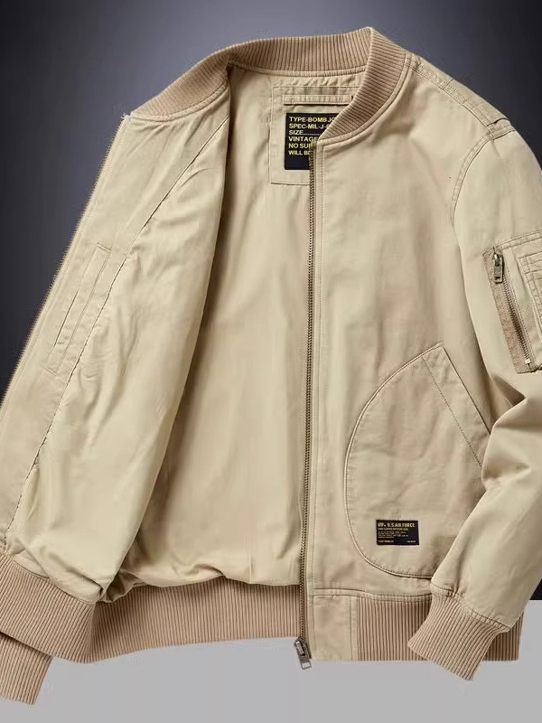 Chaqueta de béisbol de estilo nuevo retro americano Chaqueta de piloto de primavera y otoño para hombre Chaqueta de trabajo informal para hombre Top para hombre