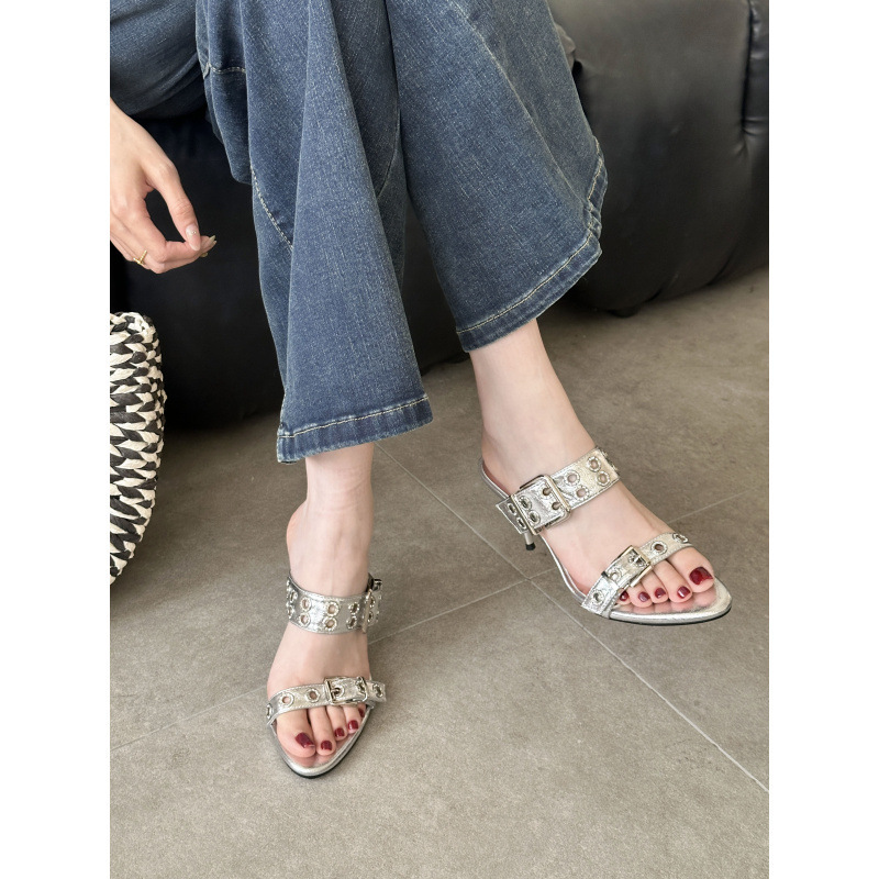 2026 Summer New Style Open-Toe Stiletto High Heels, Elegant and Slimming, French Fashion, Sexy Internet Celebrity Sandals 2026 Summer New Style Open-Toe Stiletto High Heels, Elegant and Slimming, French Fashion, Sexy Internet Celebrity Sandals