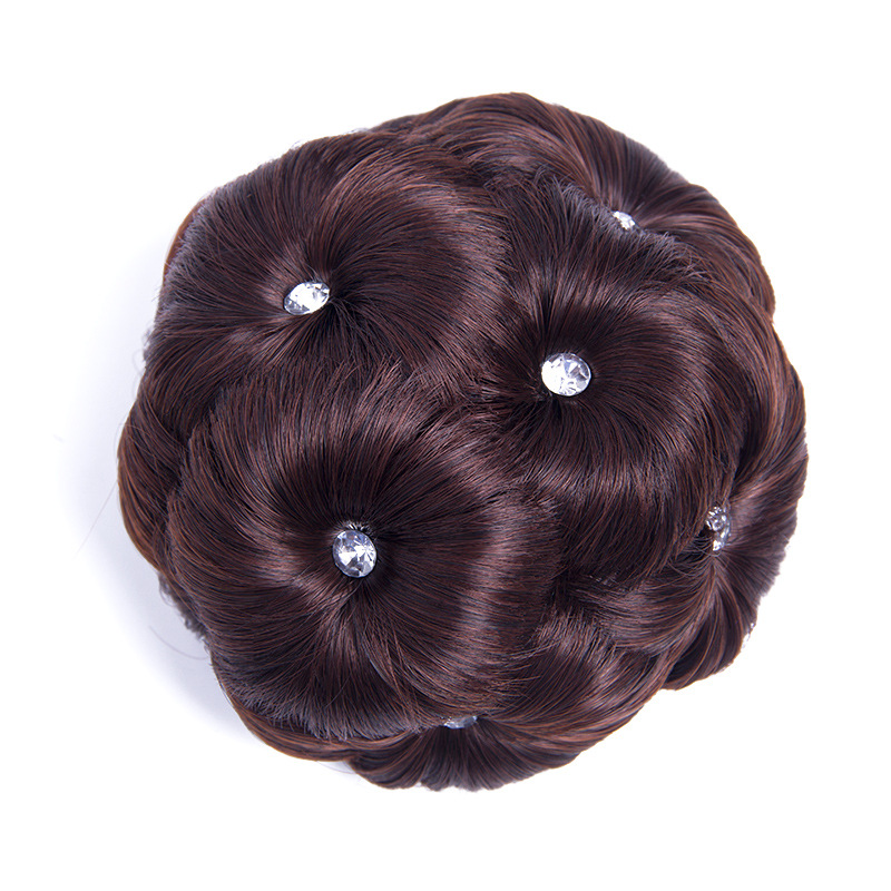Fábrica al por mayor diamante nueve flor moño pelo clip peluca flor brote nupcial accesorios para el cabello updo pelo moño pelo bolsa en stock
