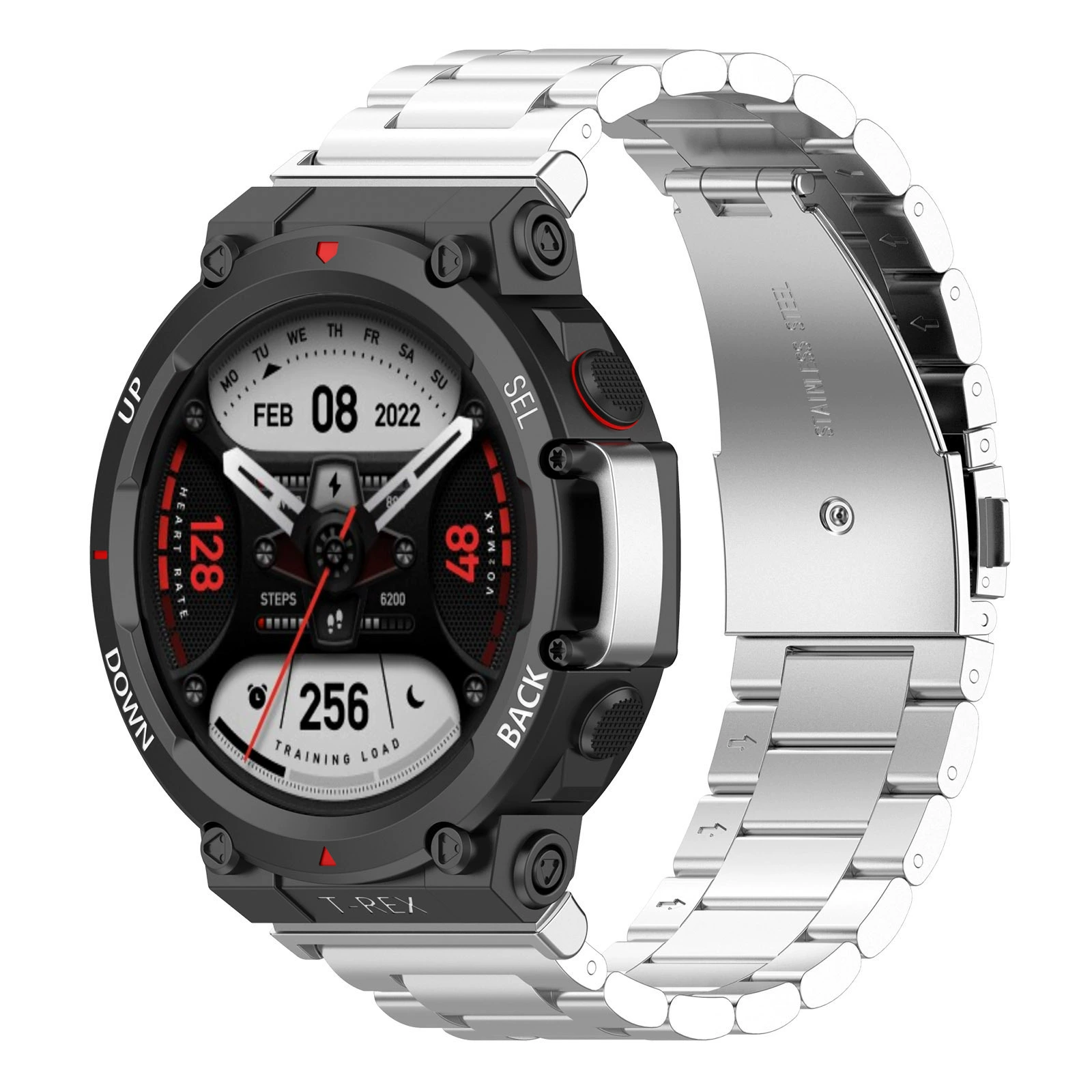 Ремешок для часов (Huami Amazfit T-Rex 1) стальной браслет с тремя звеньями, регулируется, 4 цвета