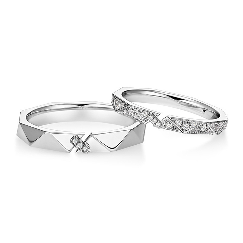 Sterling Silver Lady Geometric Plating Open Rings display picture 5