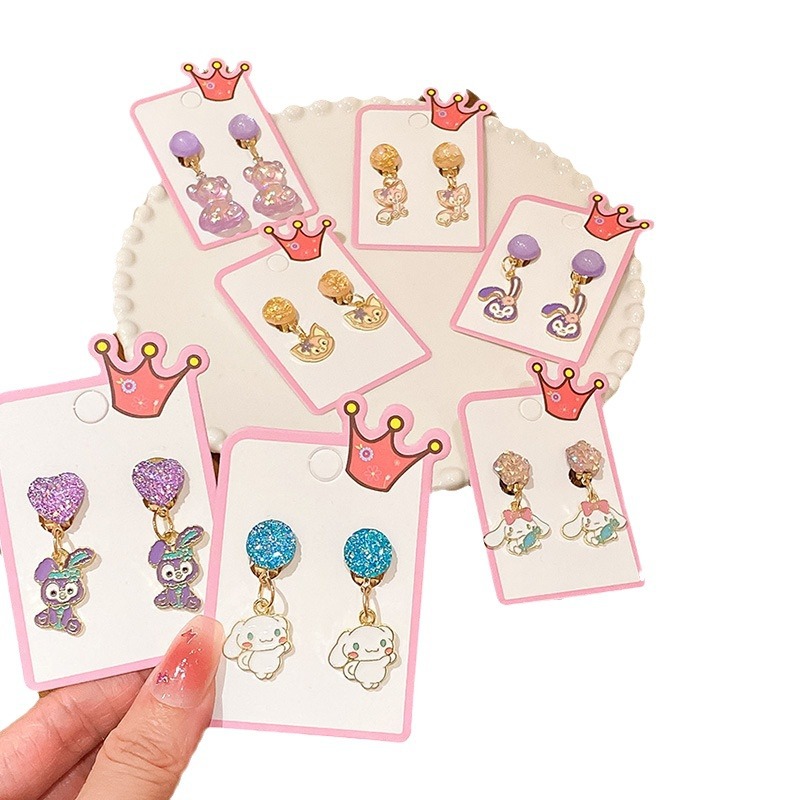 Cartoon cute ear clips, earrings, no pierced ears