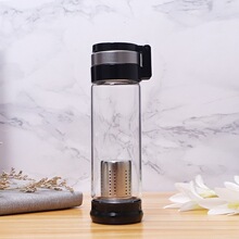 托玛琳富氢滤水杯茶水分离玻璃杯办公茶杯户外便携车载水杯厂家